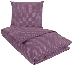 Dobbeltdyne sengetøj 200x220 cm - Olga lilla sengetøj - Sengelinned med prikker - 100% Bomuld - Nordstrand Home